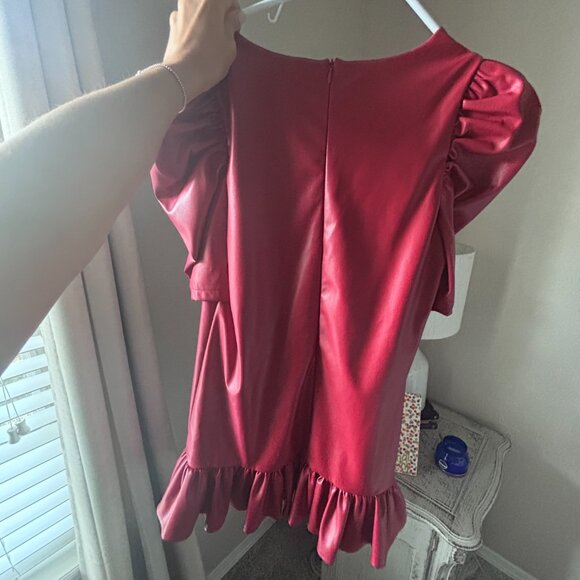 Red Leather Dress - Picture 4 of 5